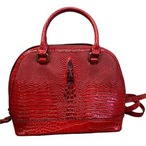 💥SALE! Chic Red Crocodile-Embossed Satchel Handbag